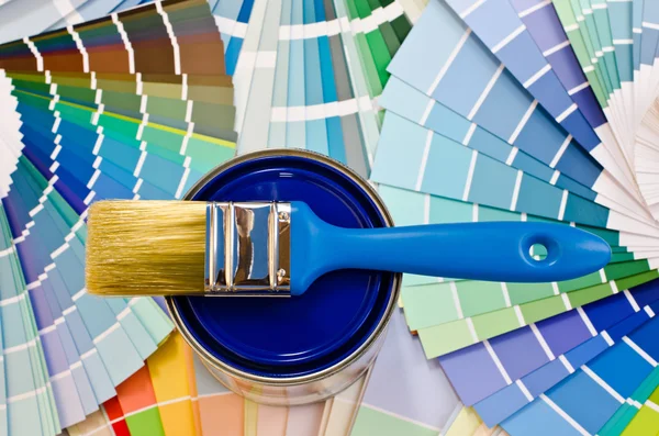 Muestra de pintura azul . — Foto de Stock