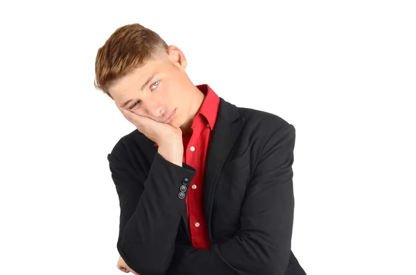 Young business man bored and not happy — Stock Photo, Image