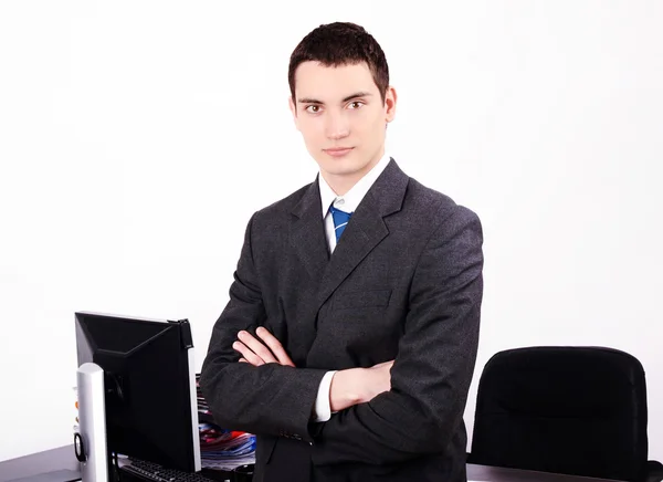 Young business man with arms crossed. — Stock Photo, Image