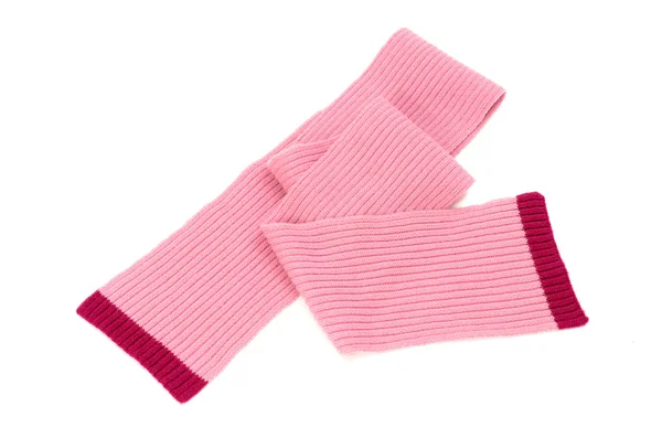 Cute pink winter scarf nicely arranged. — Stock Photo, Image