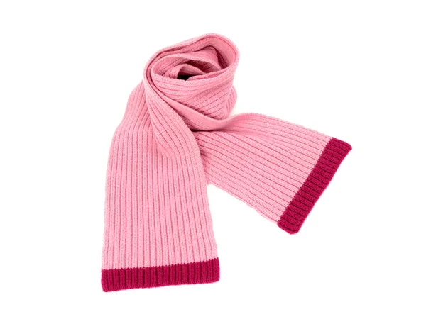 可爱的粉色冬季围巾安排得井井有条，. — 图库照片