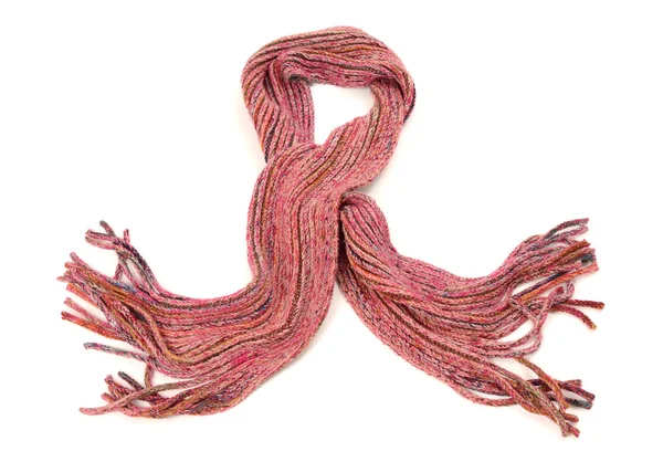 Roze winter sjaal met rand mooi gerangschikt. — Stockfoto