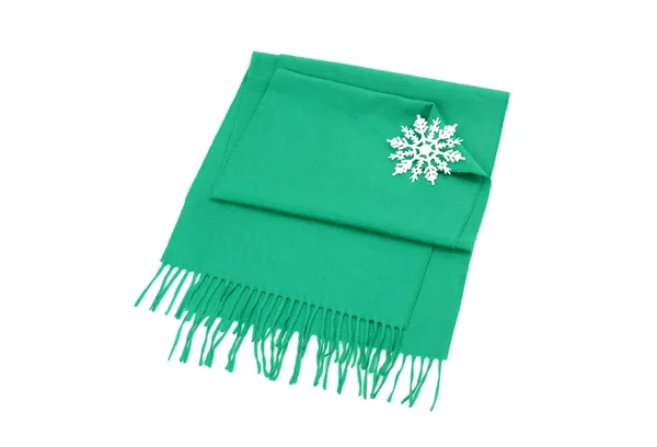 Nicely folded winter scarf with fringe. — Stock Photo, Image