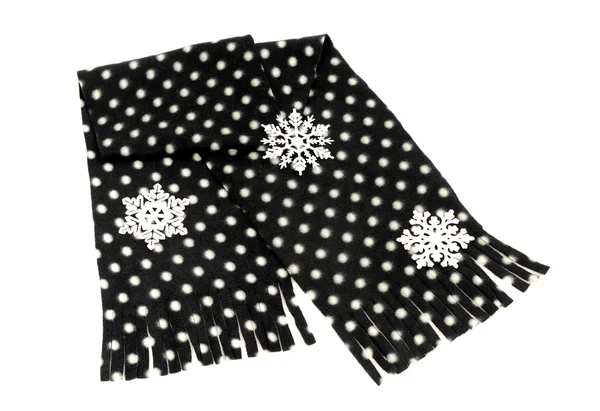 Schwarzer Schal mit weißen Punkten schön arrangiert. — Stockfoto