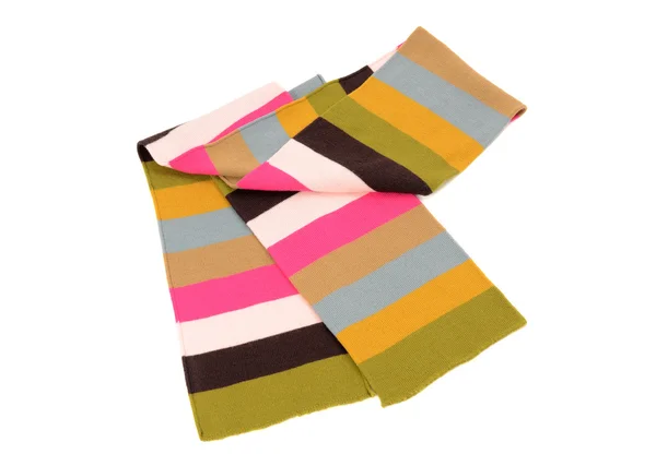 Cute colorful striped scarf for winter. — Stock Photo, Image