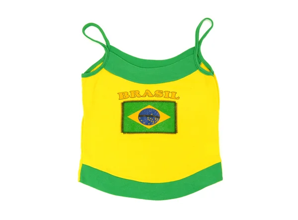 Camiseta de fútbol brasileña con bandera . — Foto de Stock