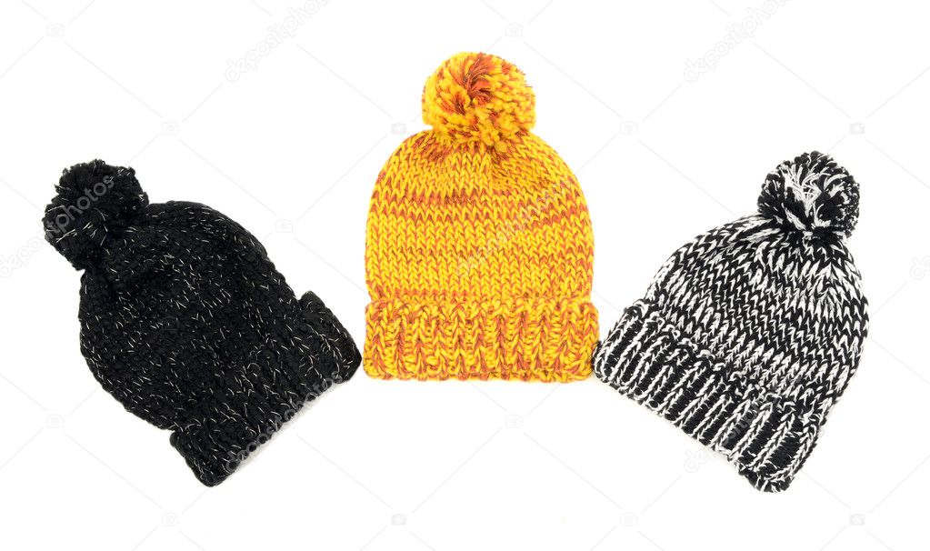 Three cute winter hats.