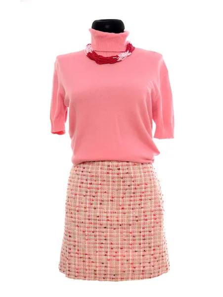 Pink blouse and skirt on mannequin. — Stock Photo, Image