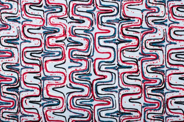 Асимметричный рисунок полос. Синие и красные волны вертикальные линии печати в качестве фона . — стоковое фото
