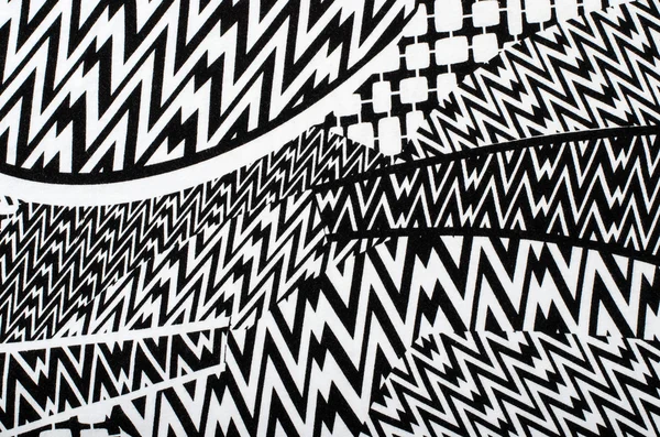Asymmetric lines pattern. Black and white print as background. — Stock Photo, Image