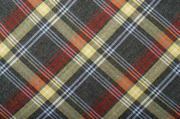 Tartan pattern. Grey with yellow and red plaid print as background. — Stock Photo, Image