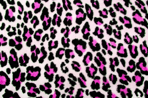 Modello leopardo rosa e nero. Stampa animale con pelliccia maculata come sfondo . — Foto Stock