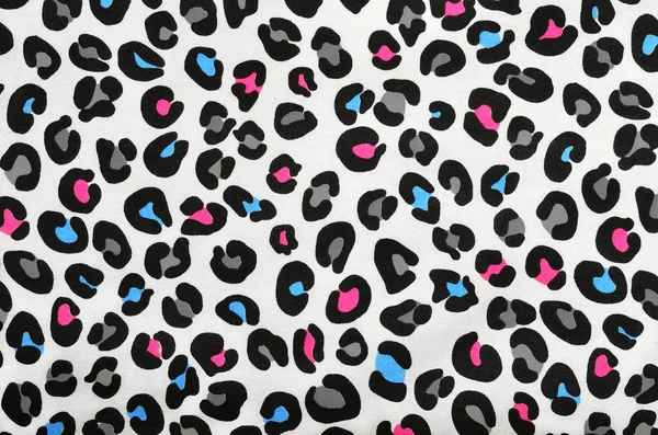 Colorful blue, pink, grey leopard pattern. Animal print as background. — Stock Photo, Image