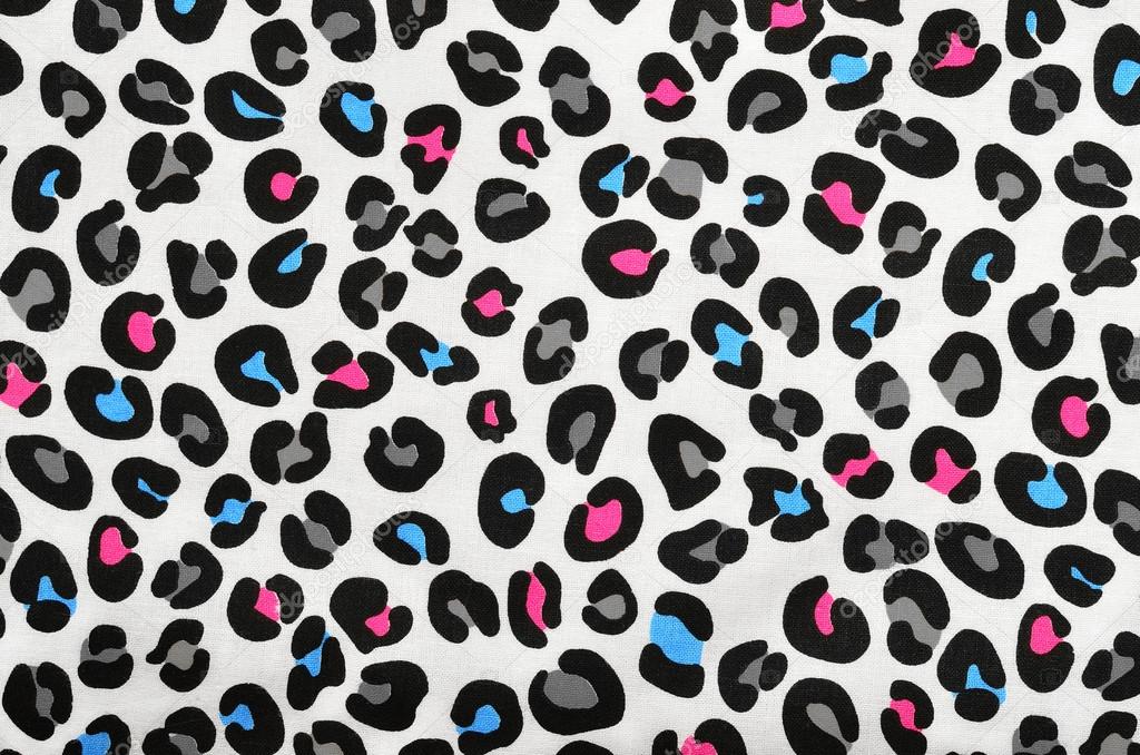 Colorful blue, pink, grey leopard pattern. Animal print as background.