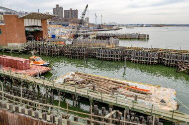 Staten Island, New York 'tan Manhattan' a feribot terminali.