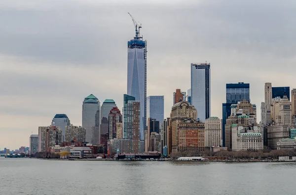 Skyline Von Manhattan Mit Baustelle One World Trade Center Und — Stockfoto