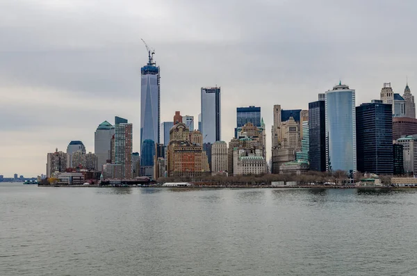 Skyline Von Manhattan Mit Baustelle One World Trade Center Und — Stockfoto