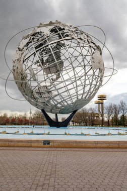 New York Eyaleti Pavyon Gözlem Kuleleri ile Unisphere Flushing-Meadows-Park, Queens, New York