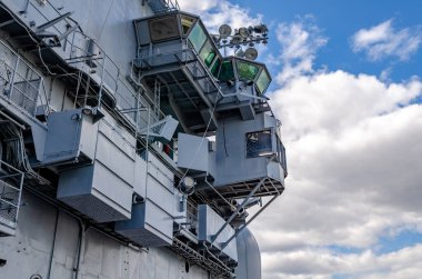 Intrepid Kulesi, sağ taraftan görüntü, Intrepid Deniz-Hava-Uzay Müzesi, NYC