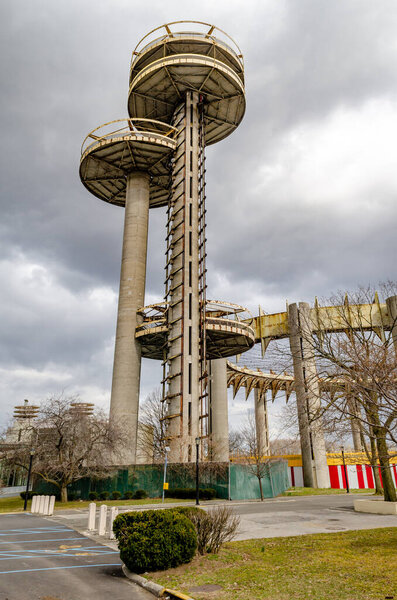 New York State Pavilion Observation Towers with Queens Theatre, Flushing-Meadows-Park, NYC