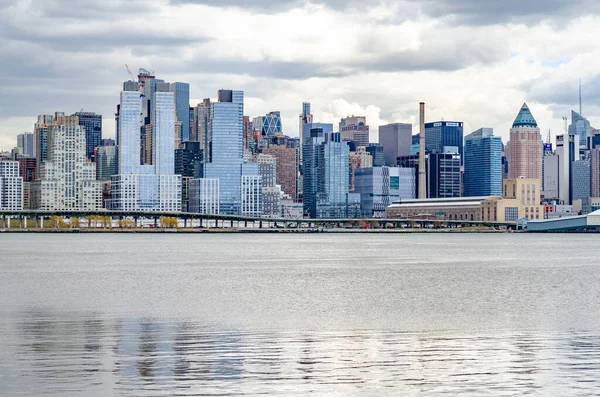 Uitzicht Manhattan New York City Skyline Met Hudson Rivier Aan — Stockfoto