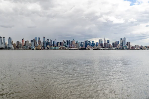 Weitwinkelaufnahme Der Skyline Von New York City Manhattan Mit Hudson — Stockfoto