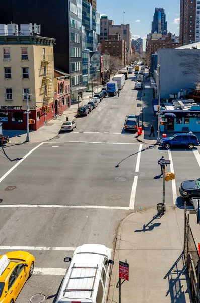 City Street Crossroads Traffic Aerial View High Line Chelsea New — Stock Photo, Image