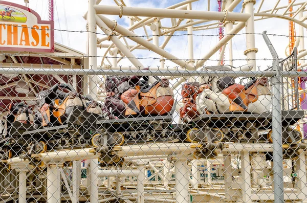 Steeplechase Coaster Fermé Vide Luna Park Coney Island New York — Photo