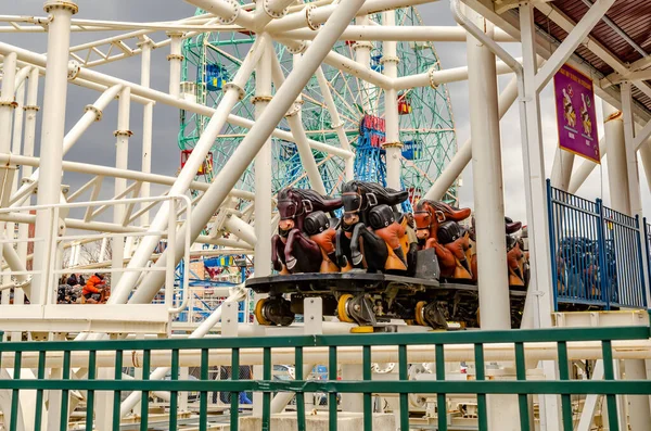 Steeplechase Coaster Gesloten Leeg Luna Park Coney Island New York — Stockfoto