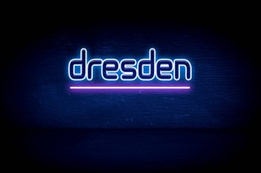 Dresden - Mavi neon duyuru tabelası