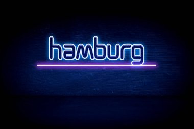 Hamburg - Mavi neon duyuru tabelası