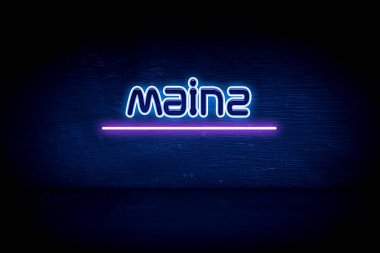 Mainz - Mavi neon duyuru tabelası