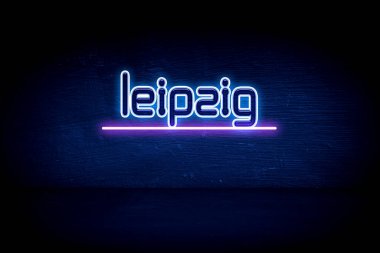Leipzig - Mavi neon duyuru tabelası