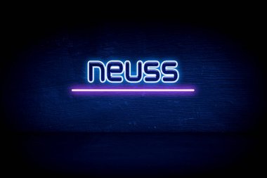 Neuss - Mavi neon duyuru tabelası