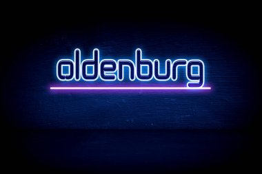 Oldenburg - Mavi neon duyuru tabelası