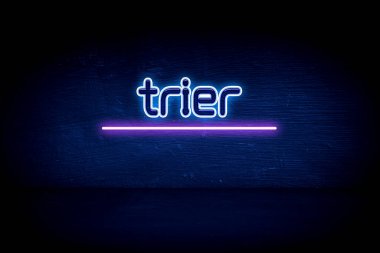 Trier - mavi neon duyuru tabelası