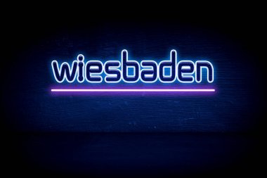 Wiesbaden - Mavi neon duyuru tabelası