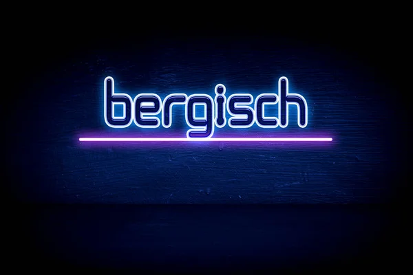 Bergisch Gladbach Blå Neonskylt — Stockfoto