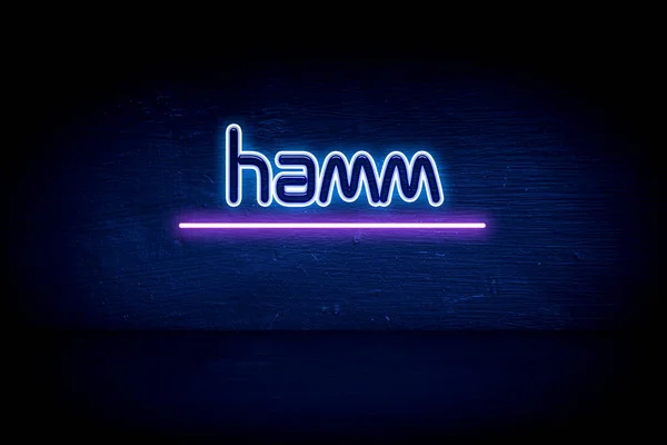 Hamm Panneau Bleu Néon Annonce — Photo