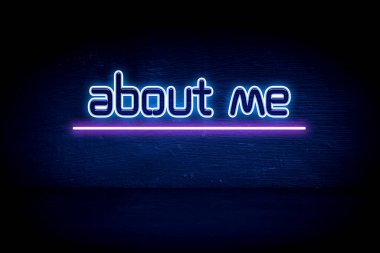 Benim hakkımda - mavi neon duyuru tabelası