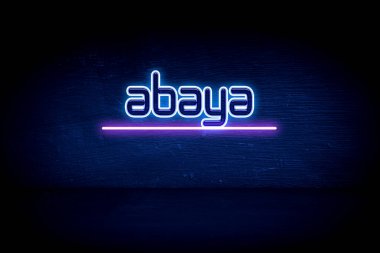 abaya - mavi neon duyuru tabelası