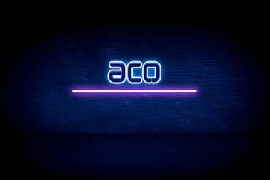 aco - Mavi neon duyuru tabelası