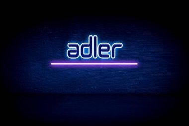 Adler - Mavi neon duyuru tabelası