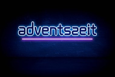 Adventszeit - Mavi neon duyuru tabelası