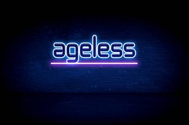 Yaşlanmaz - Mavi neon duyuru tabelası