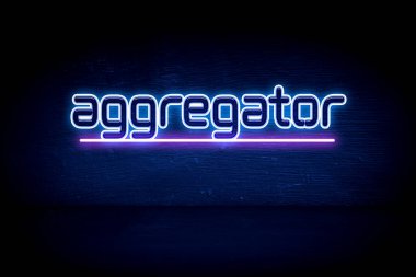 Toplayıcı - mavi neon duyuru tabelası