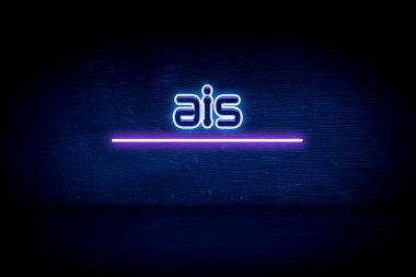 Ais - mavi neon duyuru tabelası