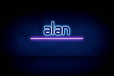 Alan - mavi neon duyuru tabelası