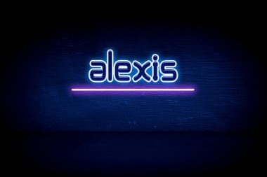 Alexis - mavi neon duyuru tabelası