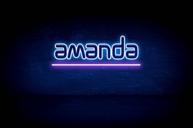 Amanda - mavi neon duyuru tabelası